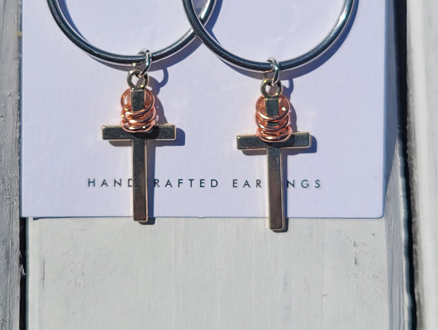 Kingdom Hoops - Silver w/ Rose Gold Accents (small)