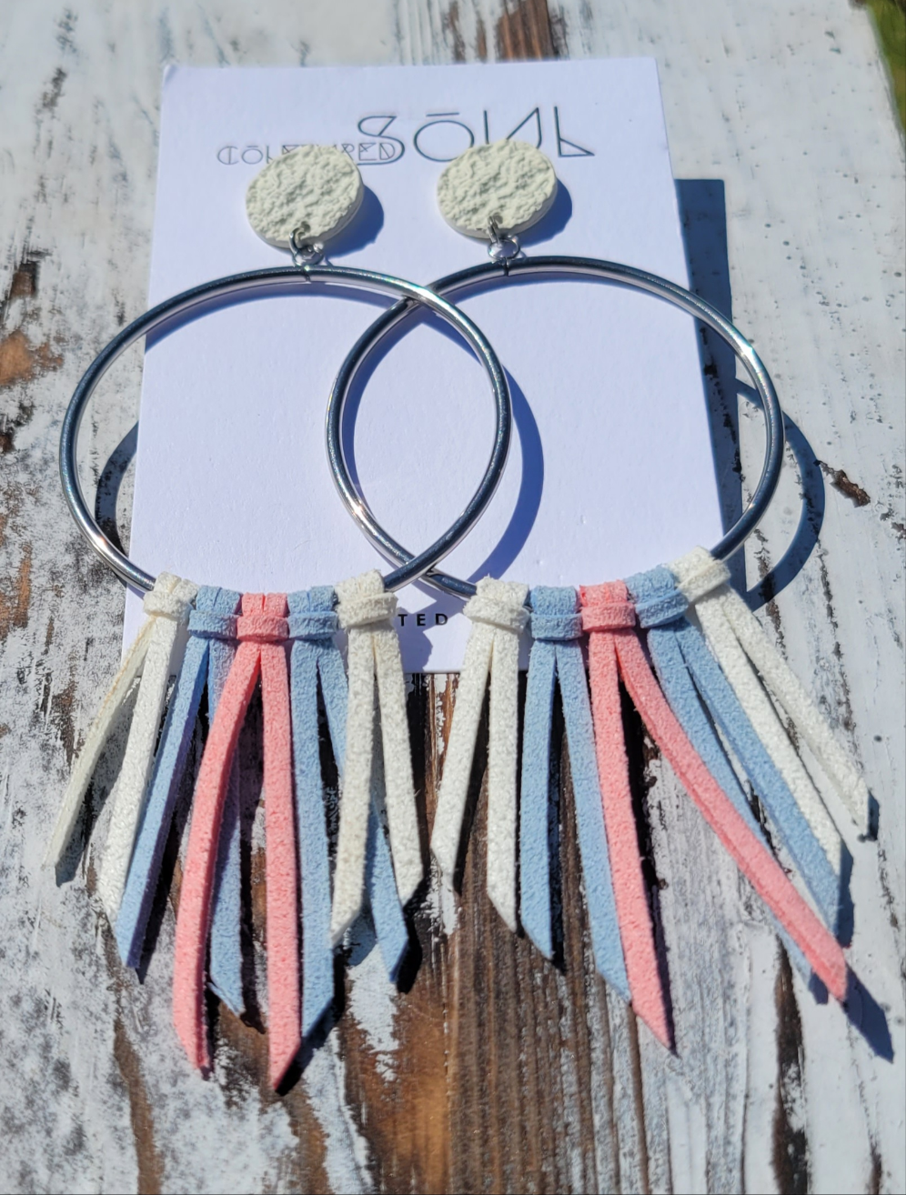 Faux Suede - Sky Blue and Pale Pink (small)