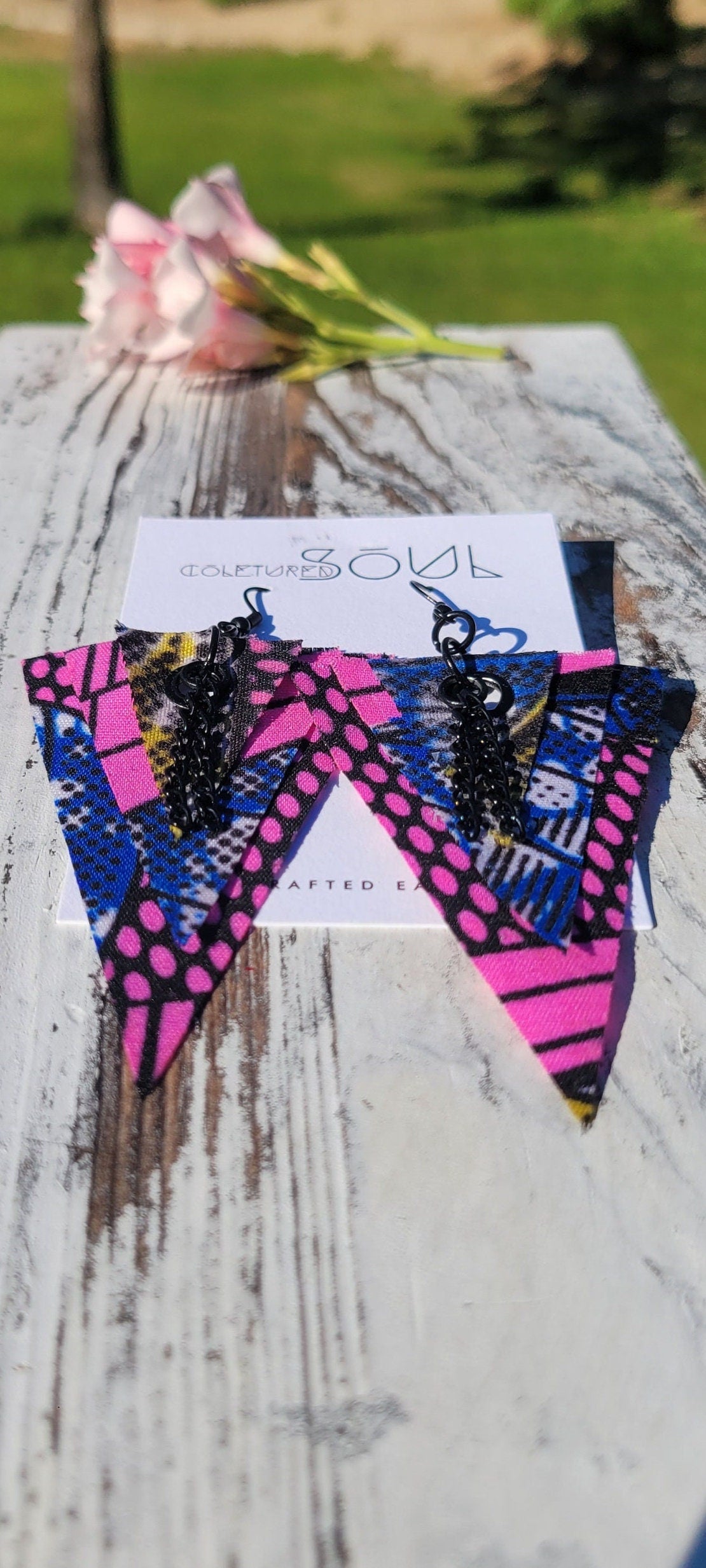 Fabric - Pink and Navy