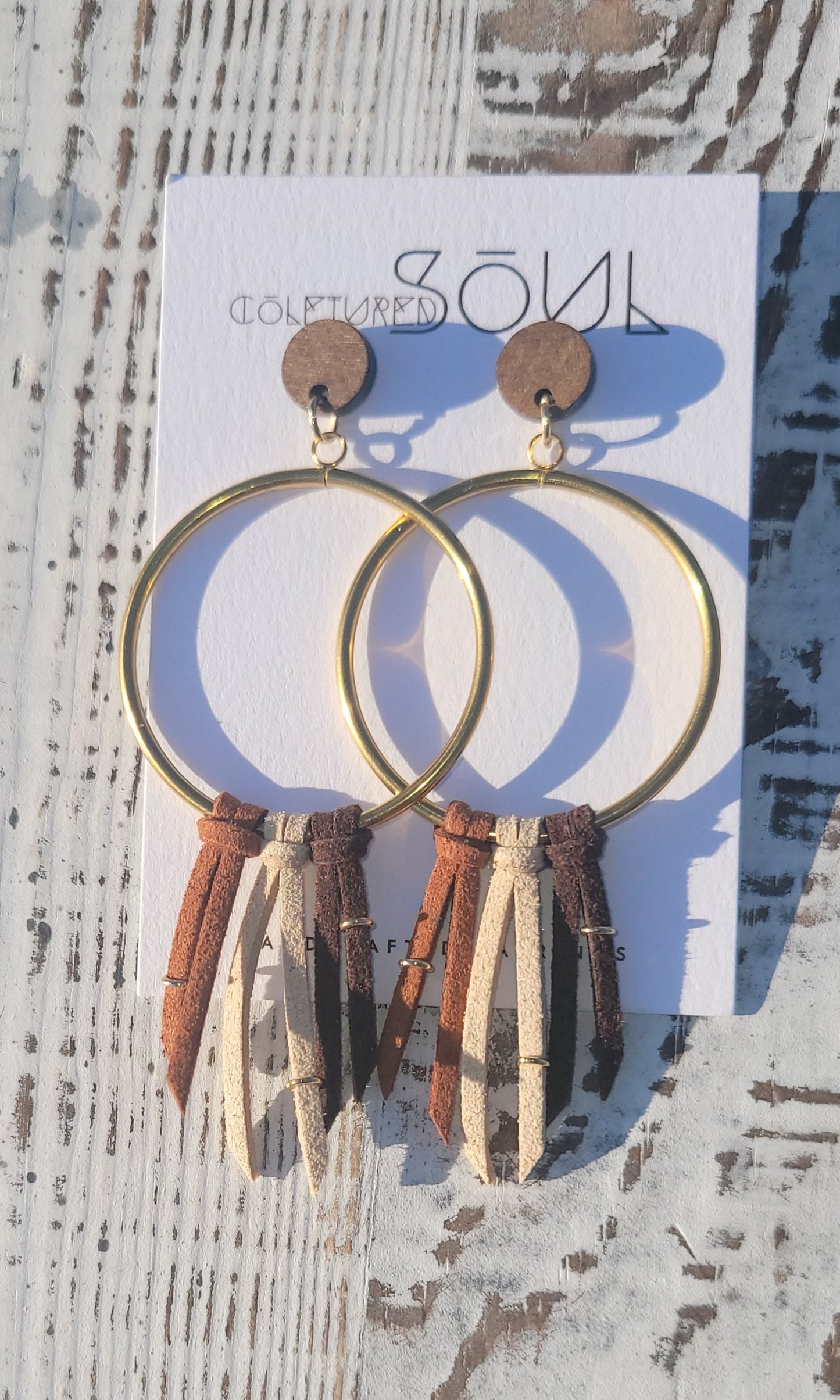 Faux Suede - Brown with Accents