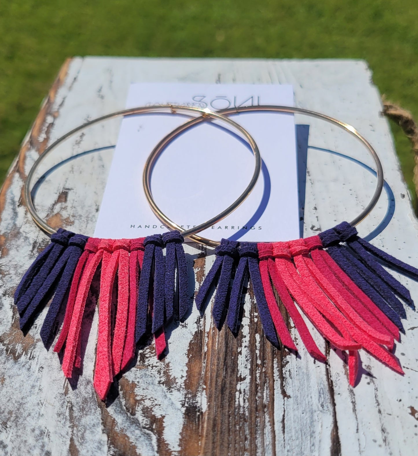 Faux Suede - Navy and Pink (x-large)