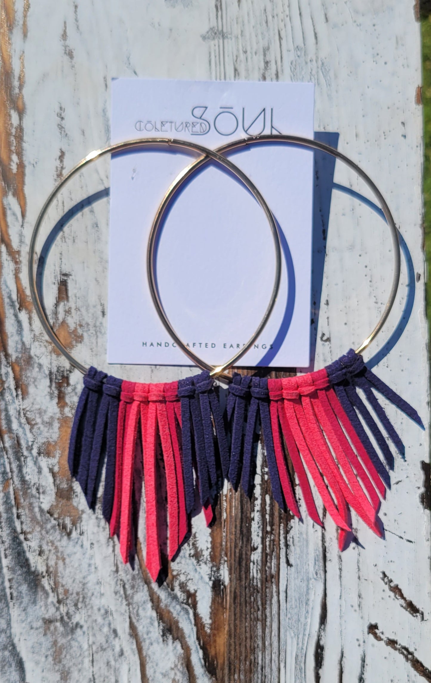 Faux Suede - Navy and Pink (x-large)
