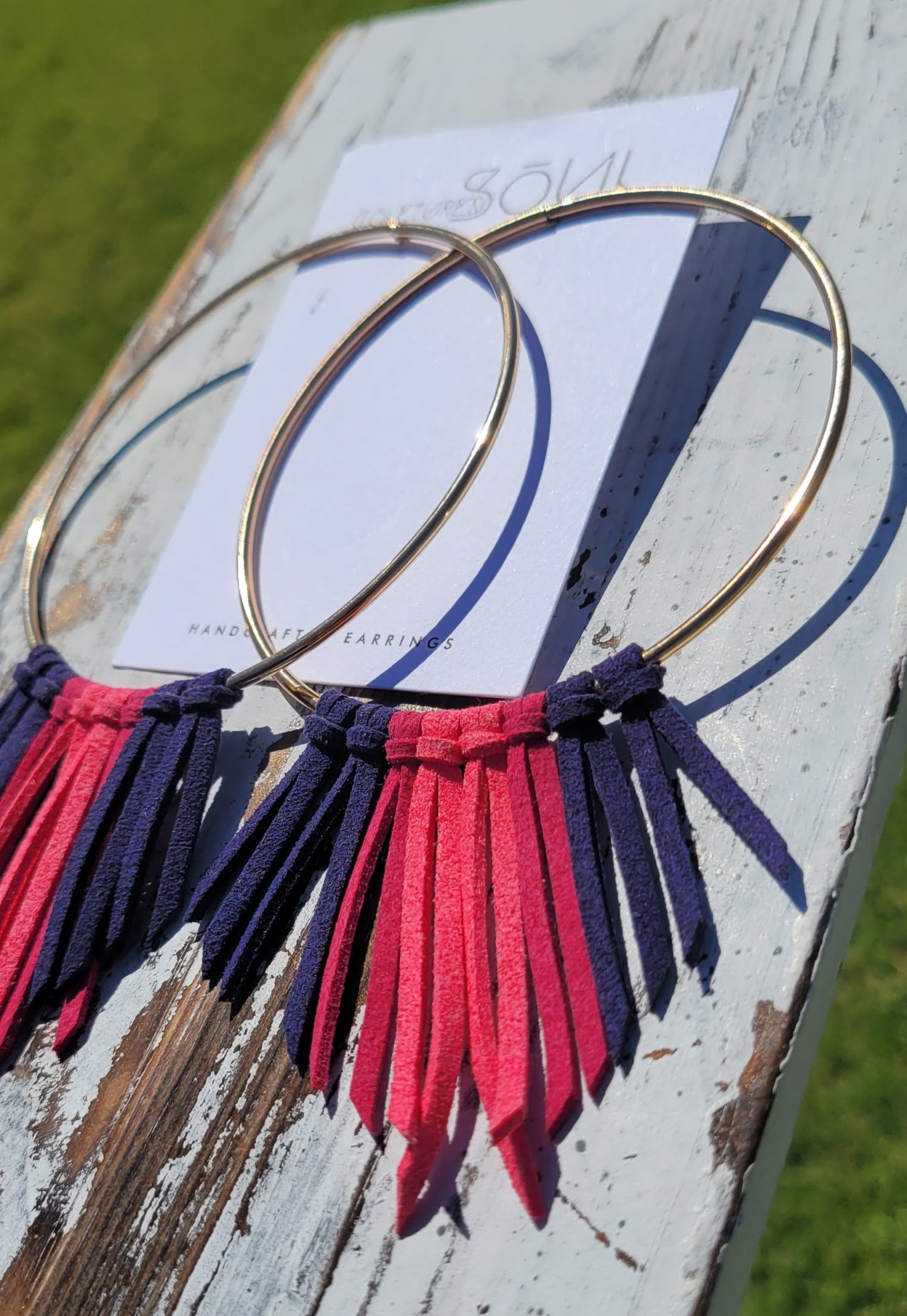Faux Suede - Navy and Pink (x-large)