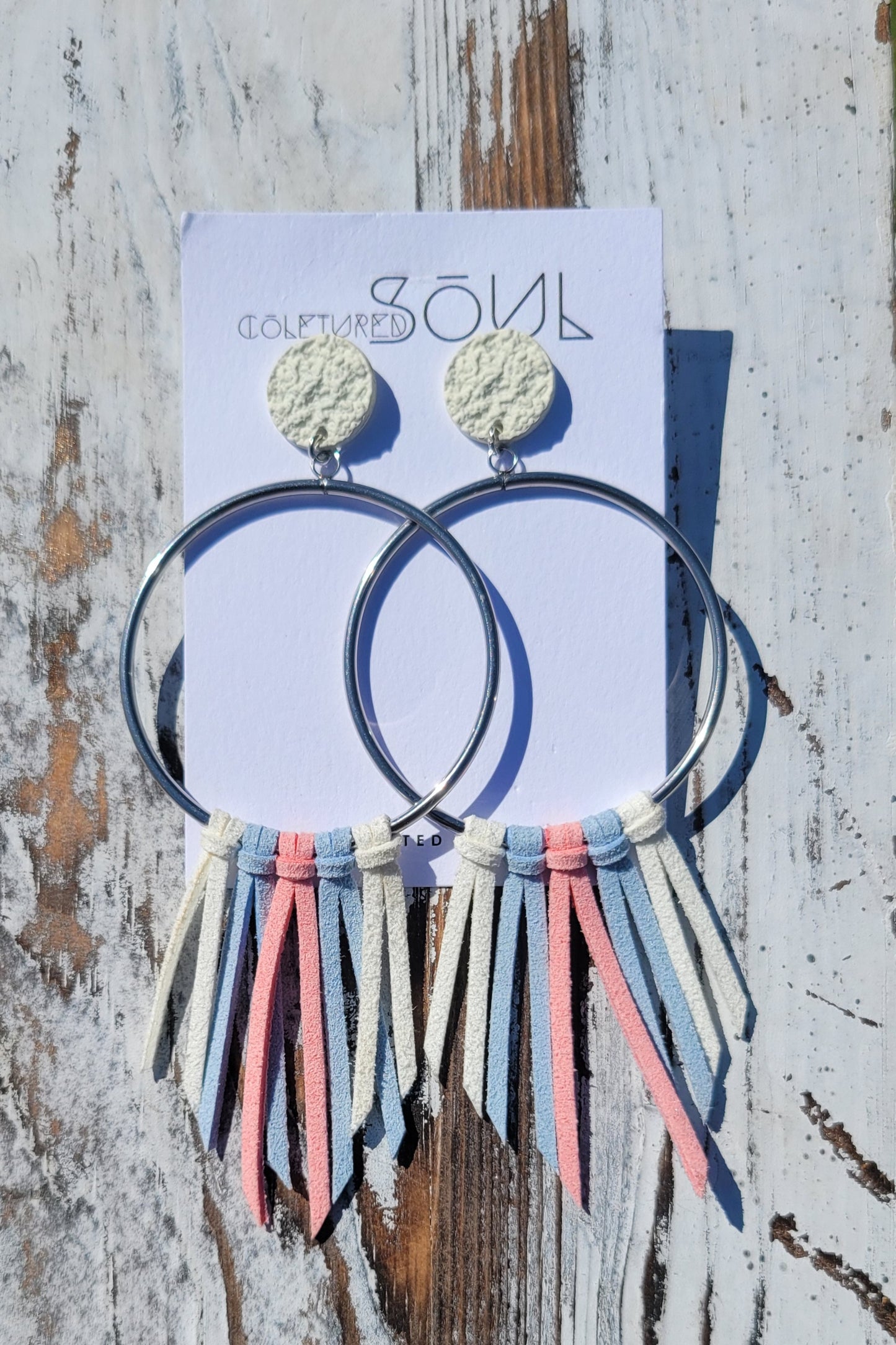Faux Suede - Sky Blue and Pale Pink (small)