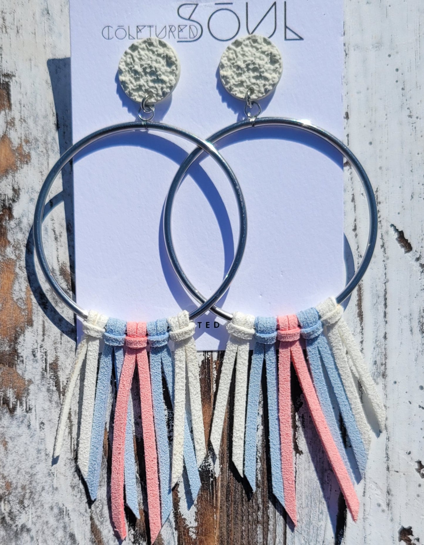 Faux Suede - Sky Blue and Pale Pink (small)