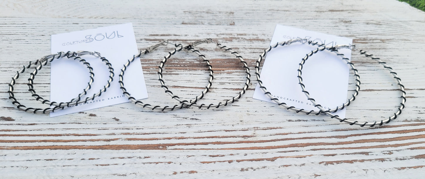 Hoops - Get Wired! Silver & Black