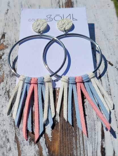 Faux Suede - Sky Blue and Pale Pink (small)