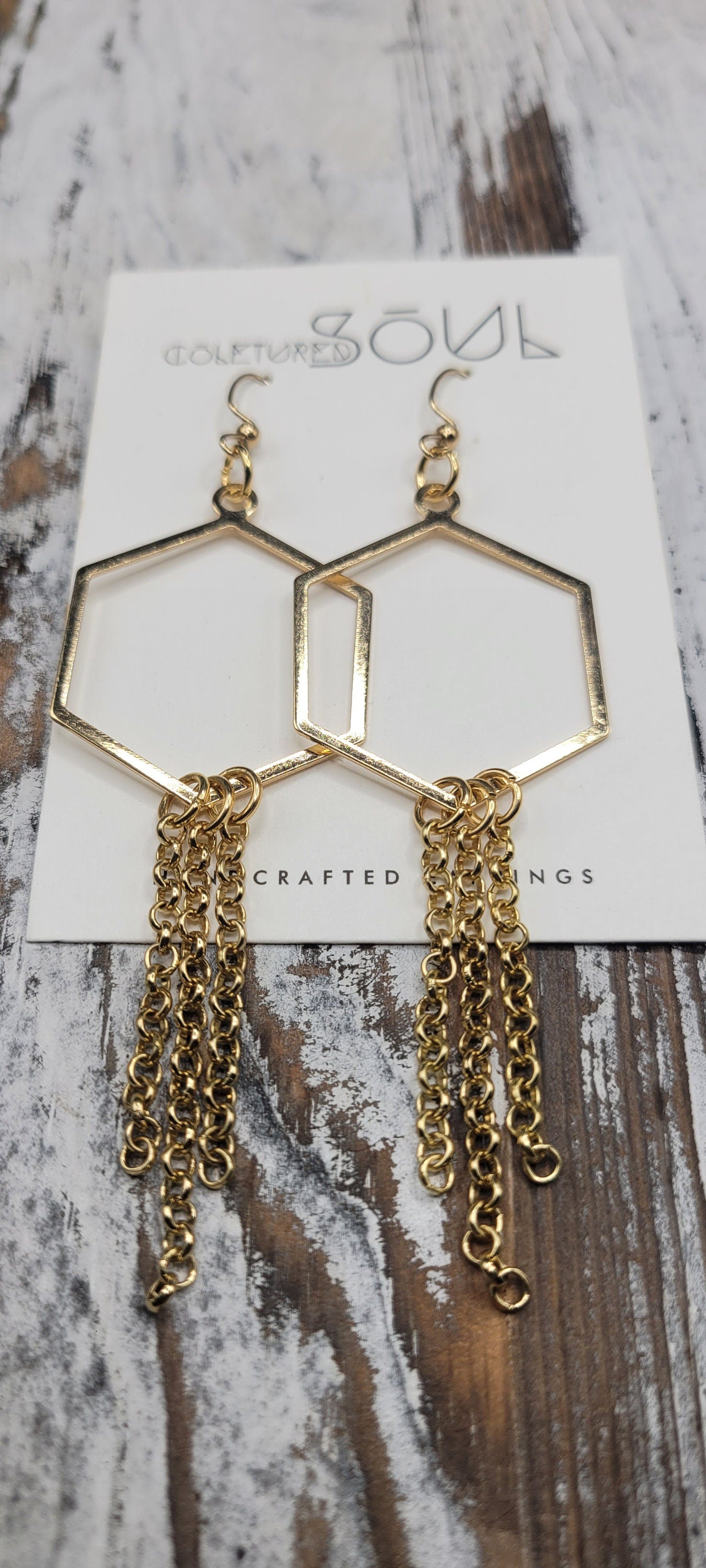 Geo Chic - Gold Hexagon Linked