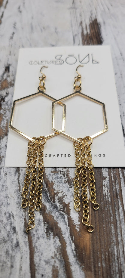 Geo Chic - Gold Hexagon Linked