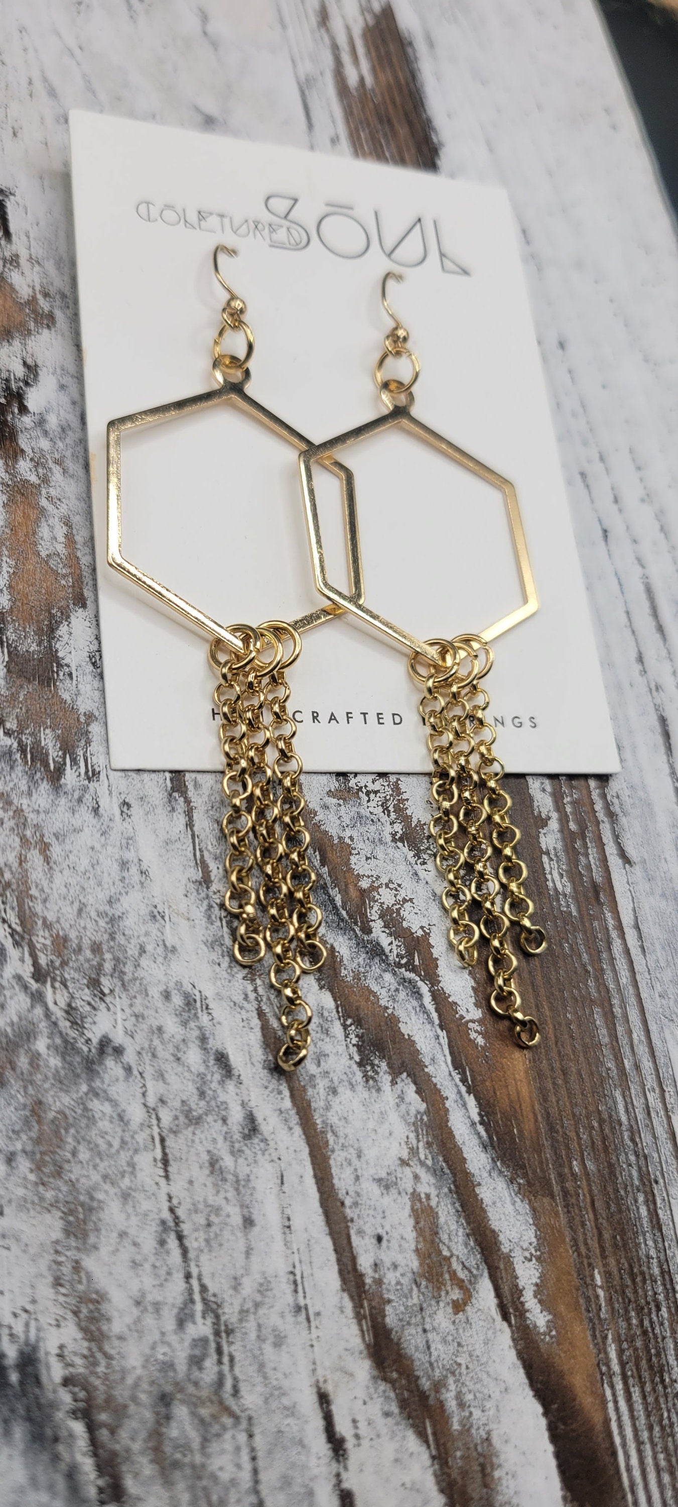 Geo Chic - Gold Hexagon Linked