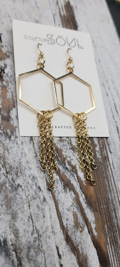 Geo Chic - Gold Hexagon Linked