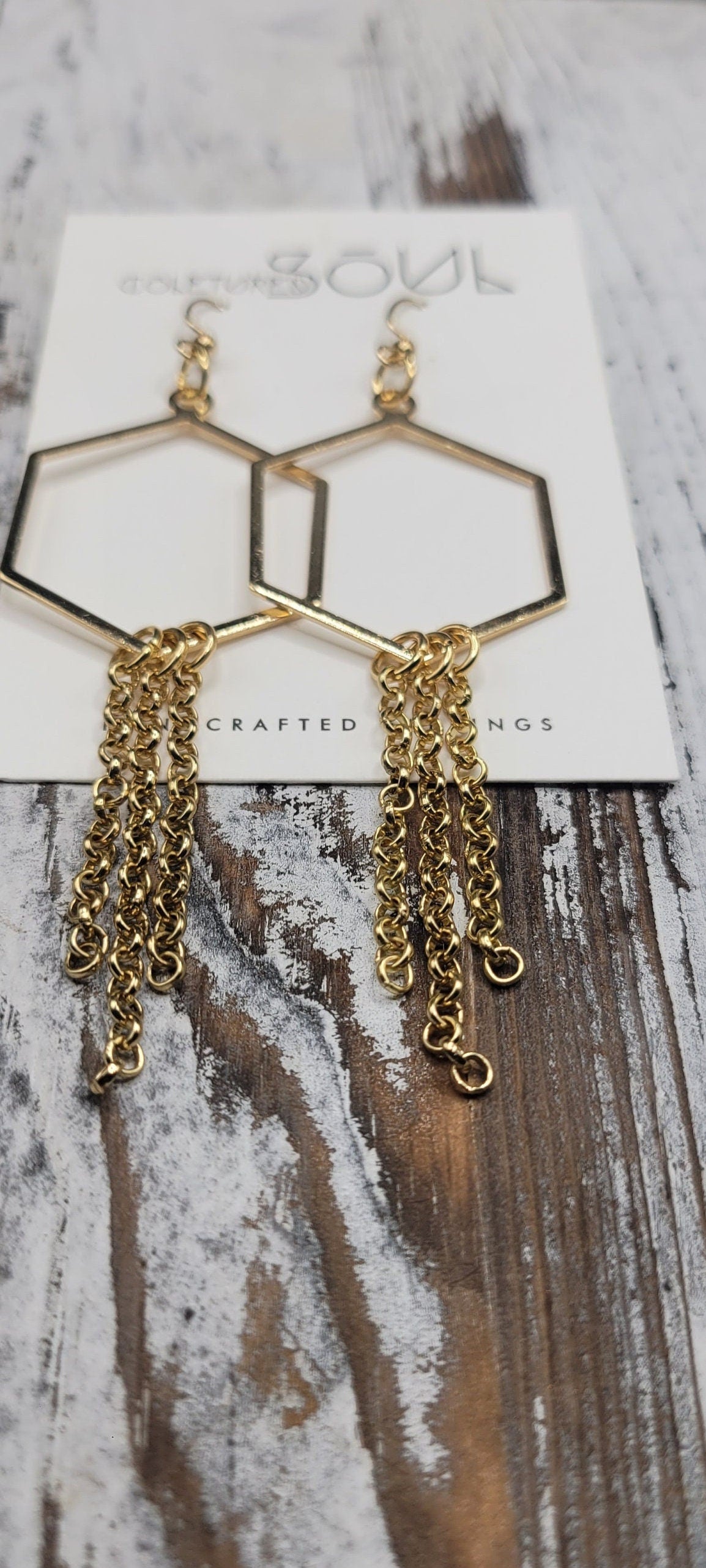 Geo Chic - Gold Hexagon Linked