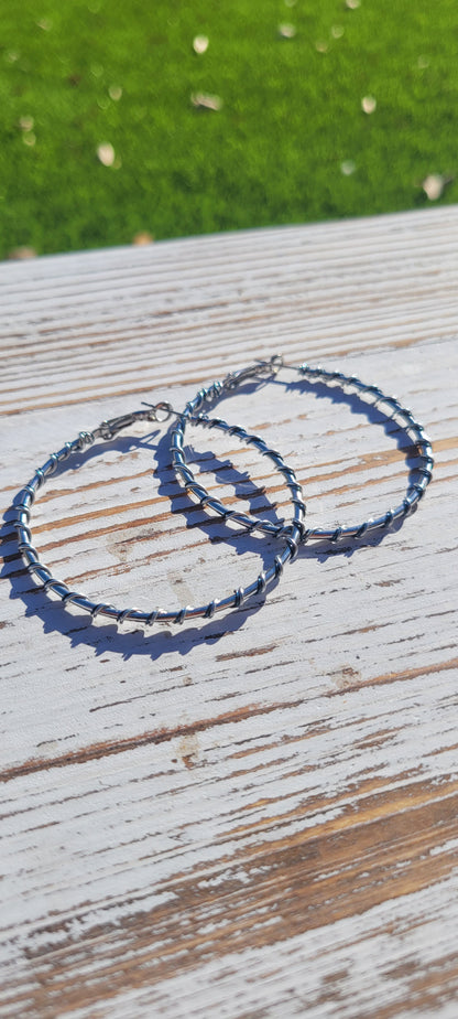 Hoops - Get Wired! Silver & Navy