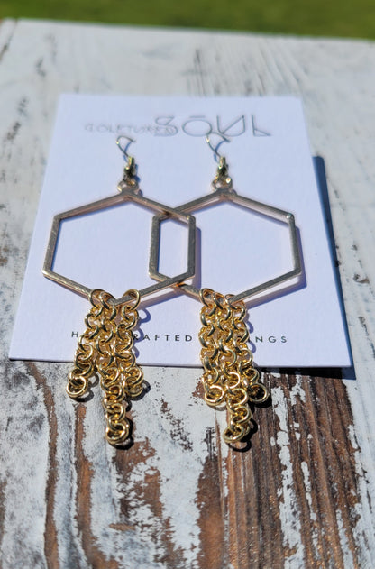 Geo Chic - Gold Hexagon Linked